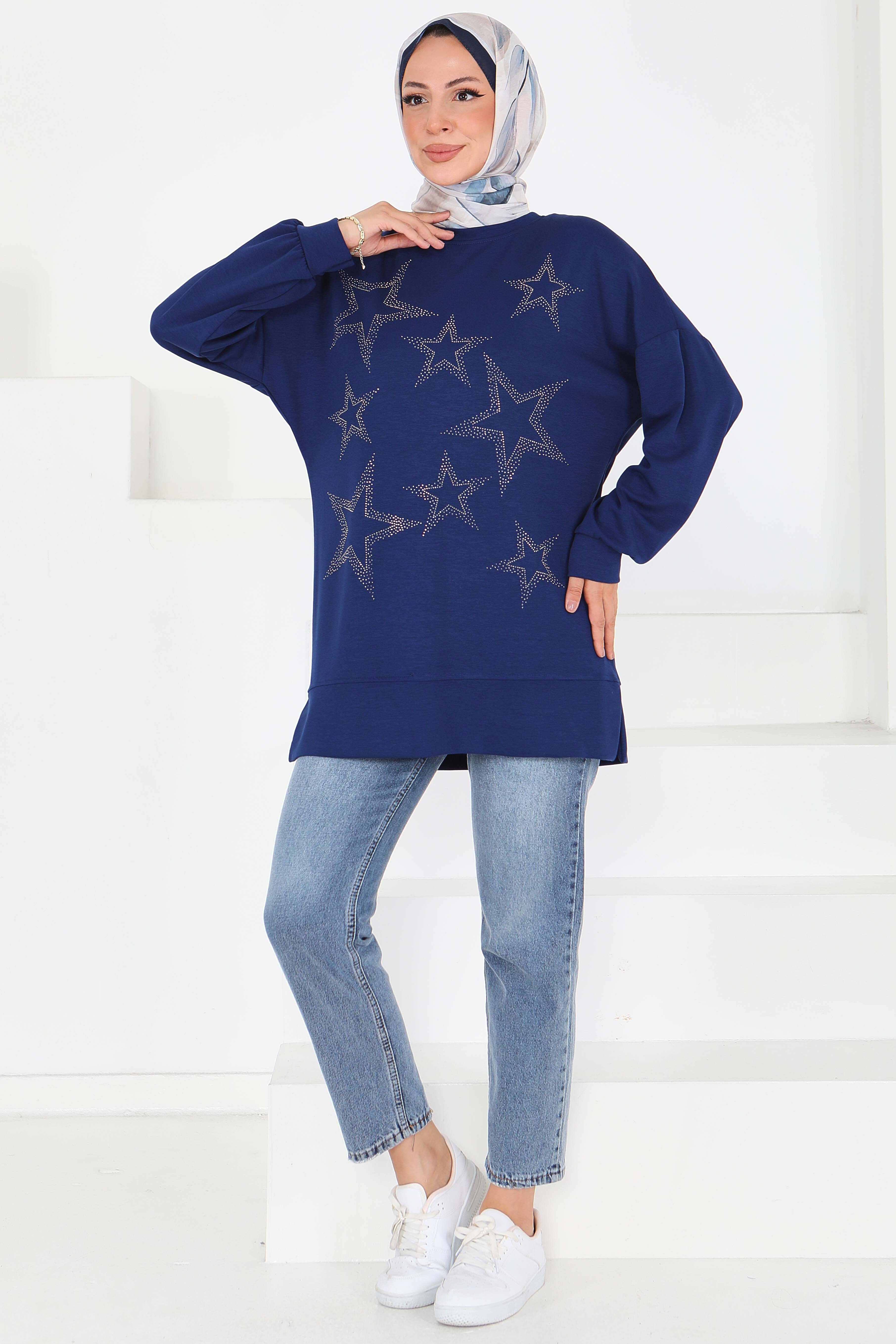 Yıldız Taş Detaylı Modal Tunik - 27673 - 3