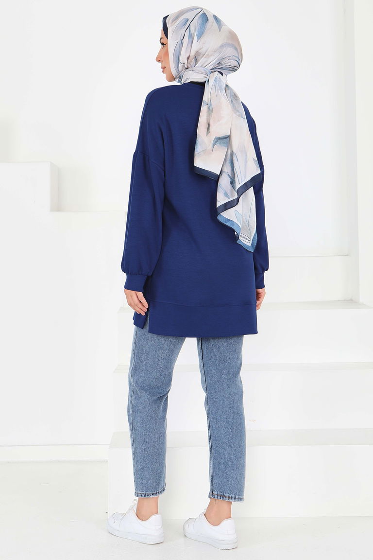 Yıldız Taş Detaylı Modal Tunik - 27673 - TOFİSA