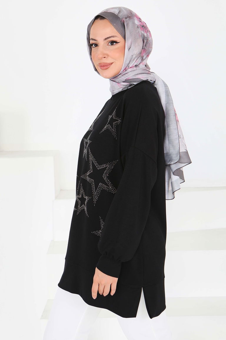 Yıldız Taş Detaylı Modal Tunik - 27673 - TOFİSA
