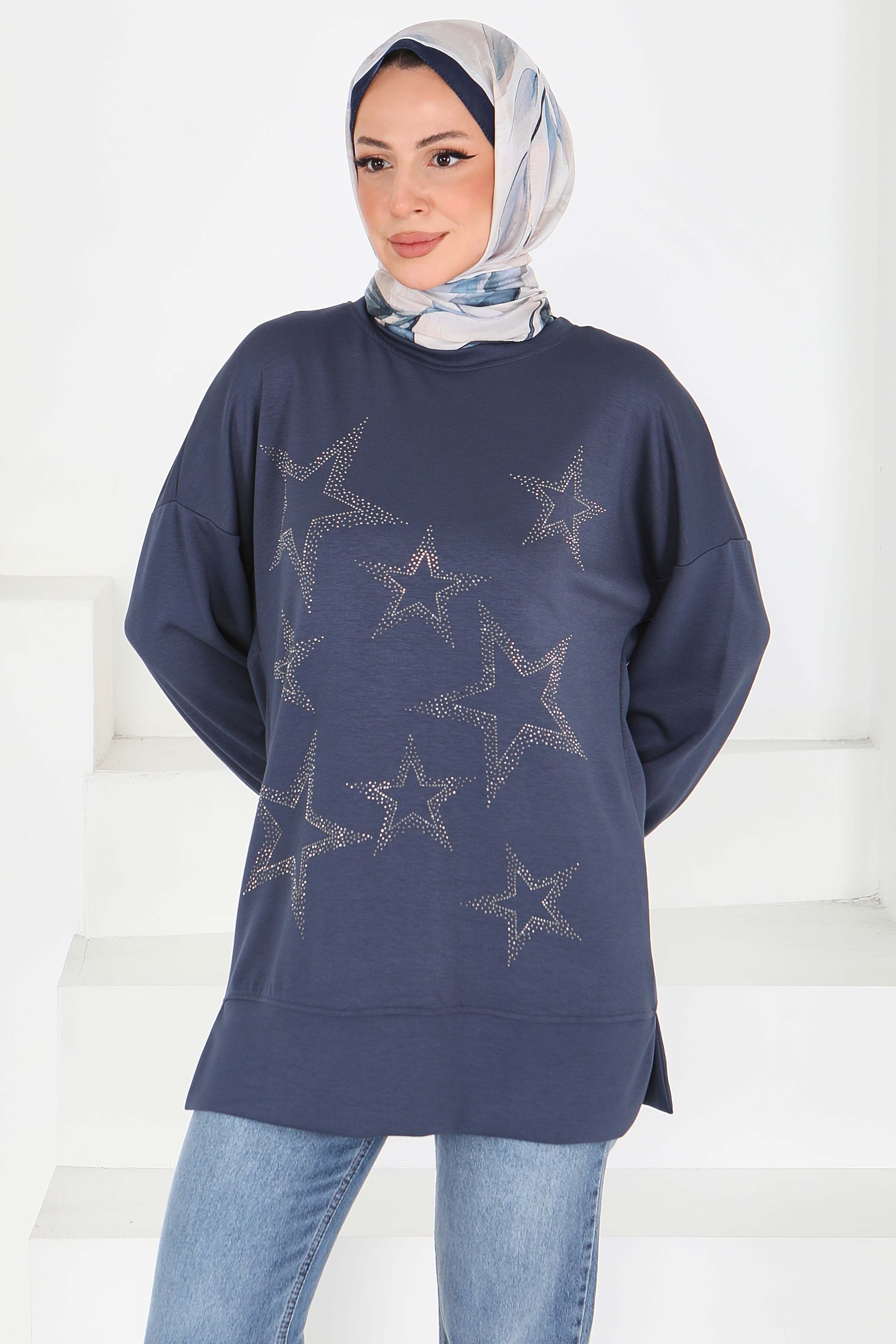 Yıldız Taş Detaylı Modal Tunik - 27673 - 1