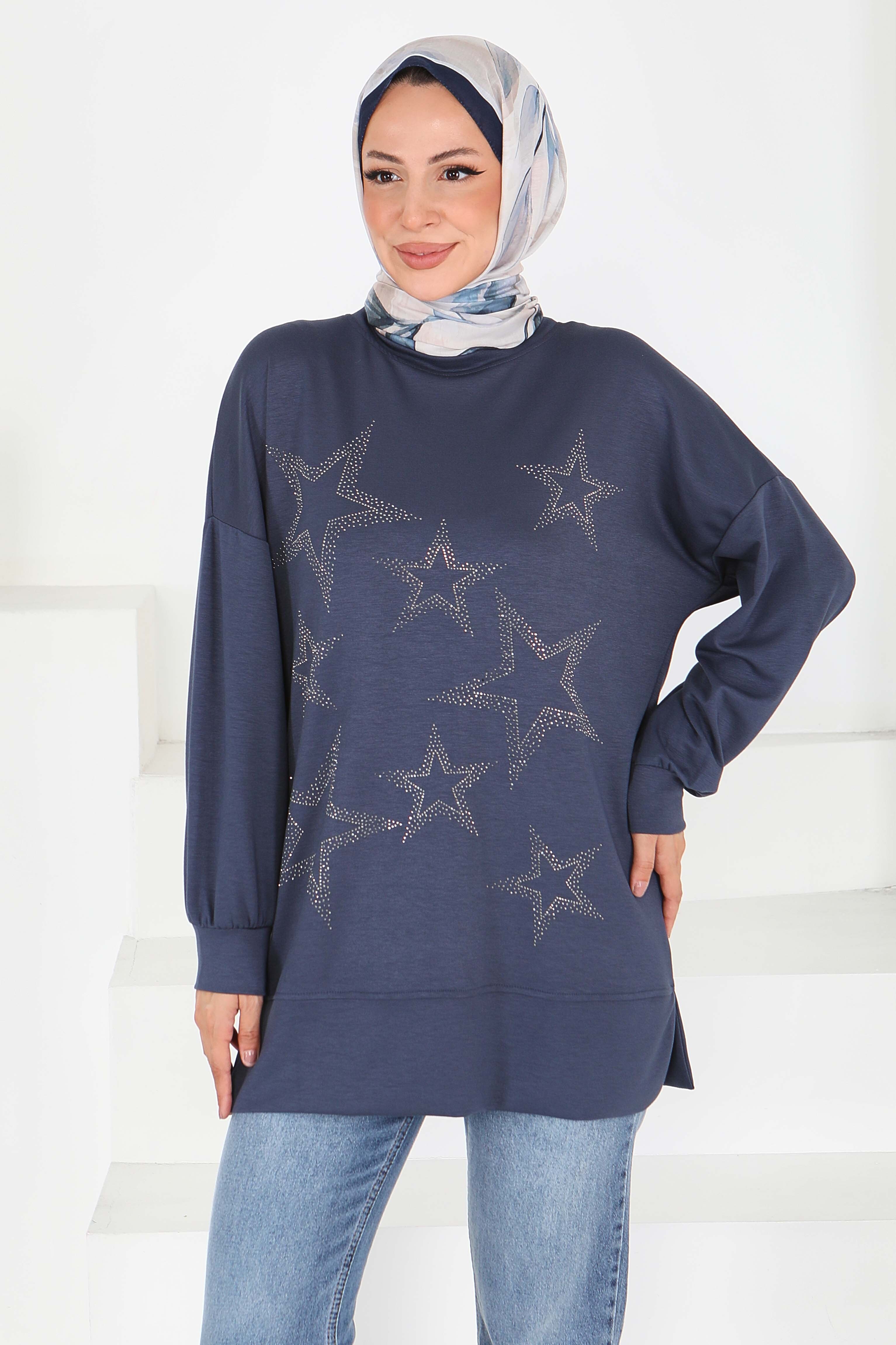 Yıldız Taş Detaylı Modal Tunik - 27673 - 2