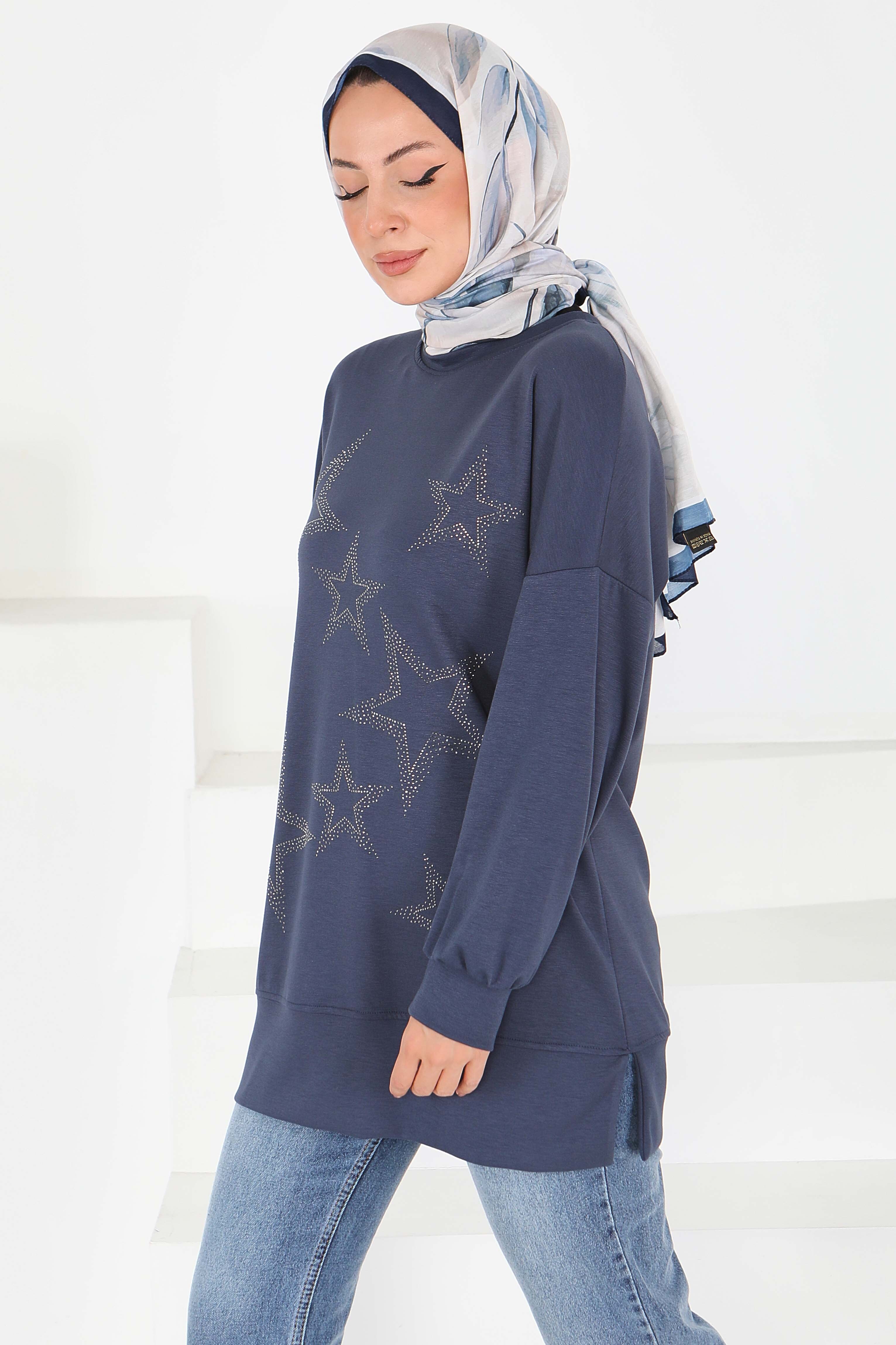 Yıldız Taş Detaylı Modal Tunik - 27673 - 3