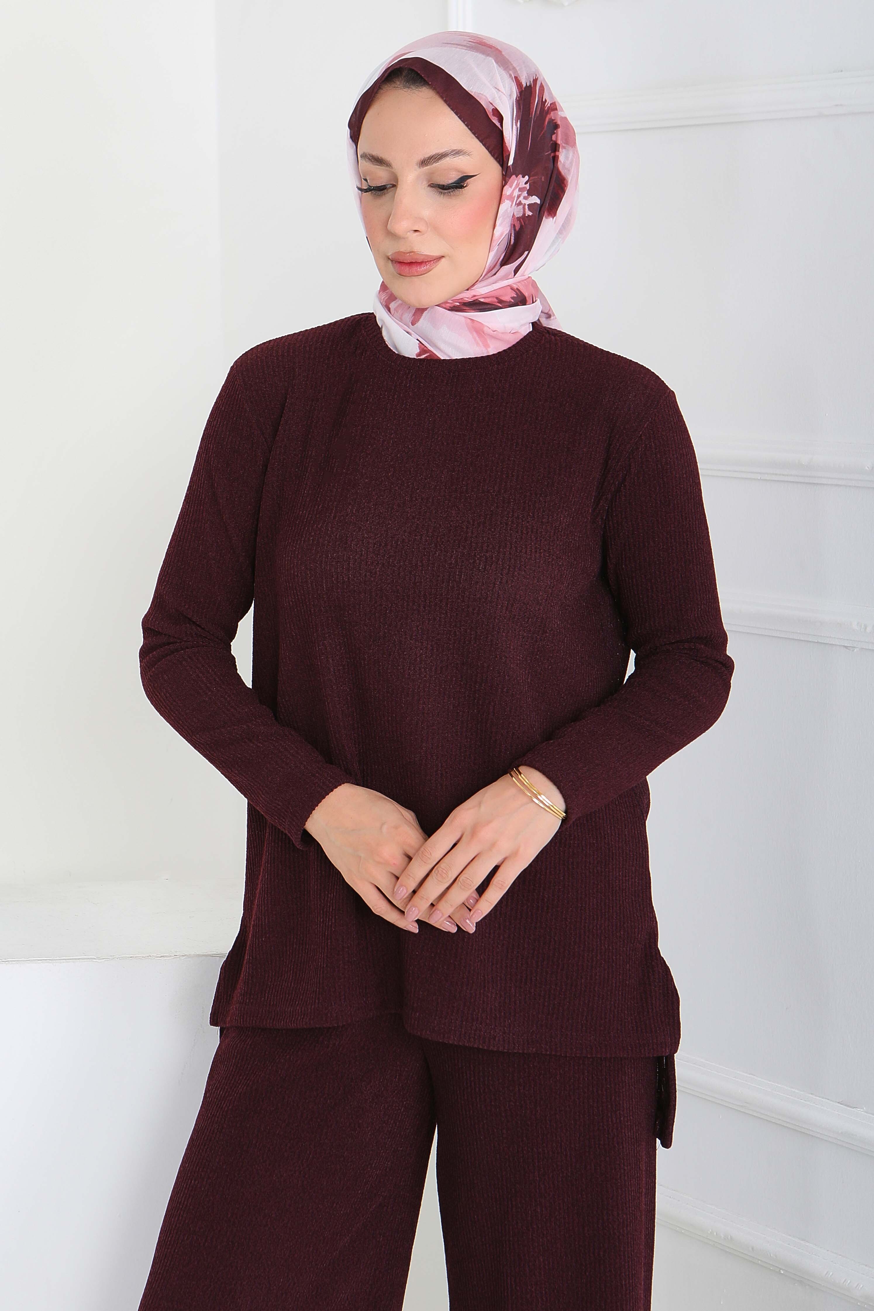 Yırtmaçlı Fitilli Kaşkorse İkili Takım - 27949-MURDUM - 2