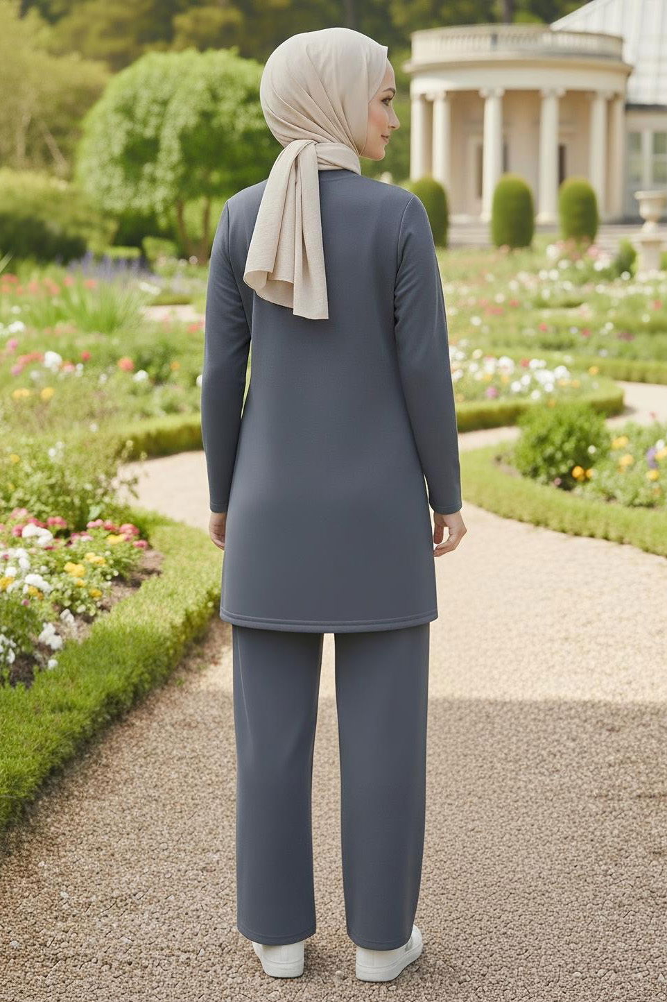 Yırtmaçlı Garnili İkili Takım - 2069-FUME - 3