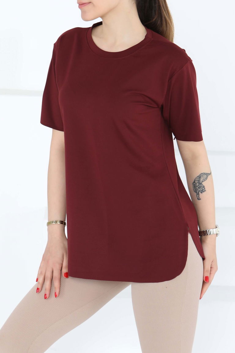 Yırtmalı Kısa Kollu T-Şhirt - 27117 - TOFİSA