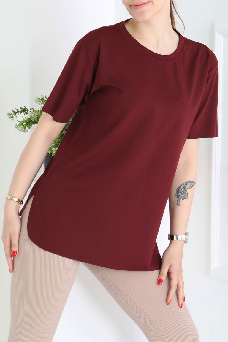 Yırtmalı Kısa Kollu T-Şhirt - 27117 - TOFİSA