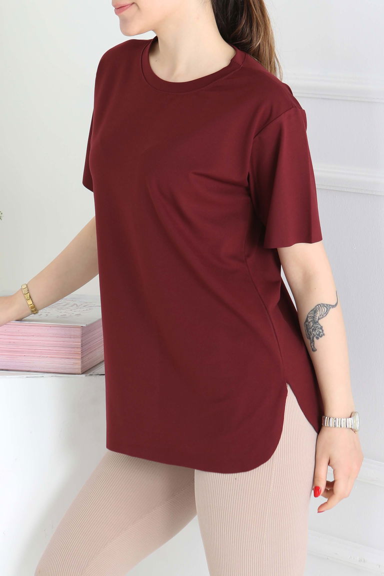 Yırtmalı Kısa Kollu T-Şhirt - 27117 - TOFİSA