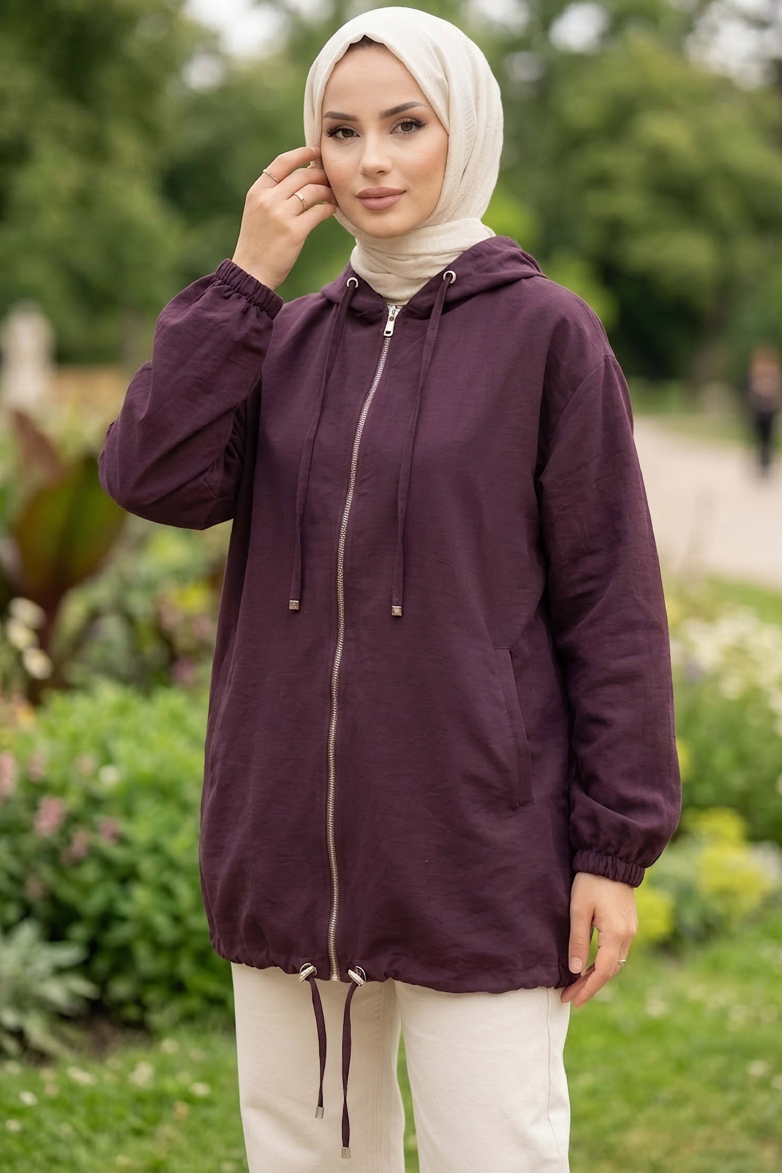 Zara Kupra Fermuarlı Kap Mont Mürdüm - 28971-MURDUM - 2