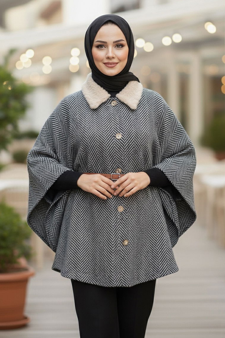 Zikzak Desenli Kemerli Pamço - 27987-BEJ - 2