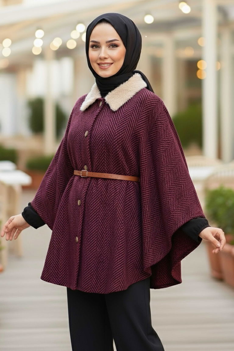 Zikzak Desenli Kemerli Pamço - 27987-KIRMIZI - TOFİSA