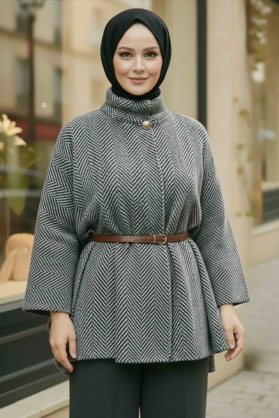 Zikzak Desenli Kemerli Pamço - 28031-HAKI 